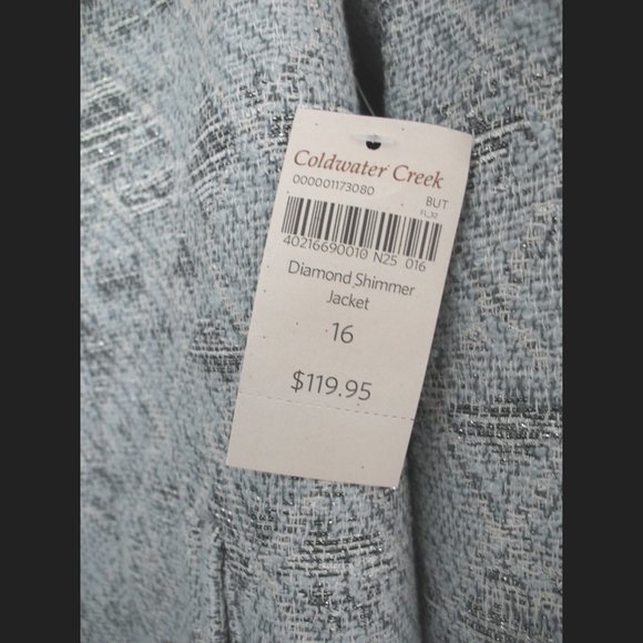 Coldwater Creek Diamond Shimmer Jacket Size 16 NWT - Picture 5 of 5